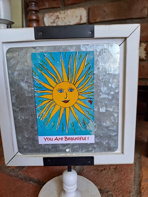 Artist Magnet Smiling Sunshine "You are Beautiful " - 3x4.75" gift idea under 10-Made in the USA