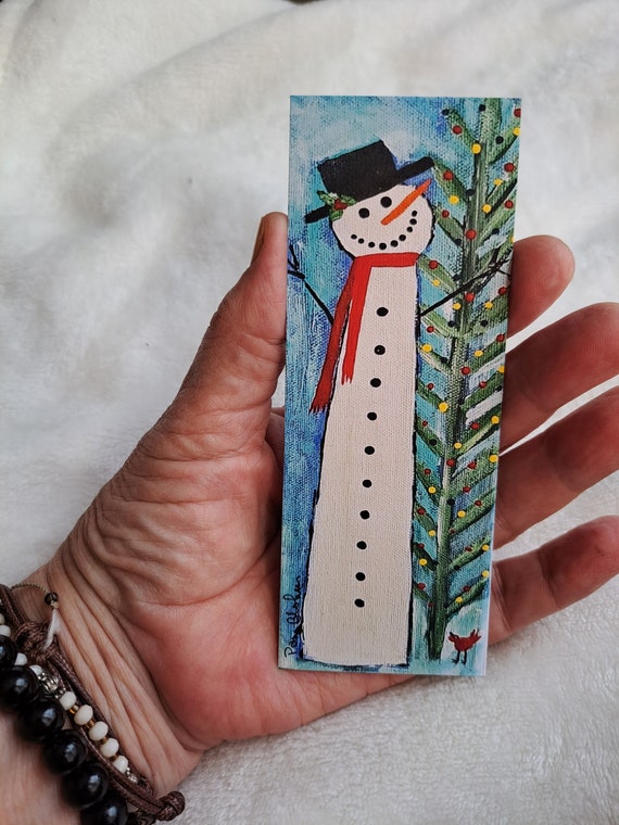 Snowman Fridge Magnet Christmas Small art decor-2 x 5.5