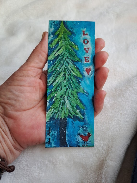 Magnet "LOVE" Christmas tree and Red Bird Magnet-2.25x5.75