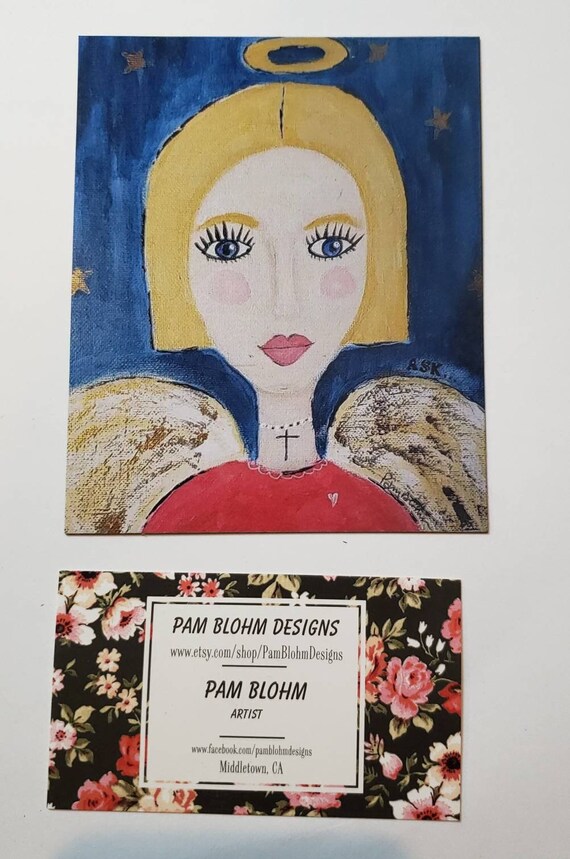 Angel Magnet-Faith Word "Ask" Blond Angel small art gift idea under 10 - 3.5" x 4.50 " Fridge Magnet
