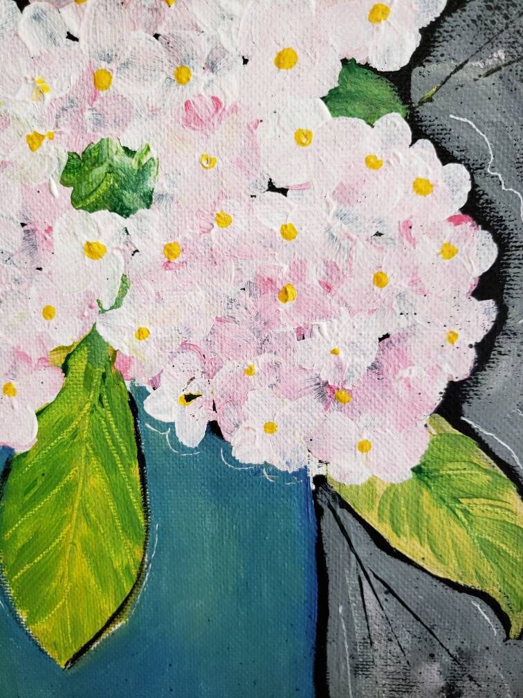 Abstract Pink Hydrangeas wall art /9x12 flower | Etsy