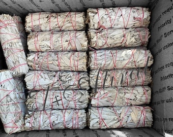 50X  Wholesale Bulk White Sage  Smudge Sticks (4") from California Wholesale Price | USDA Organic White Sage Bundle