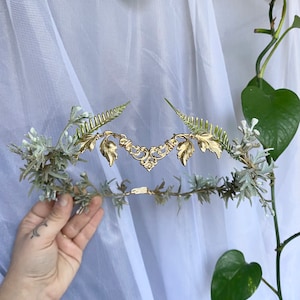 Elvin Fairy Goddess Crown, Victorian Crown, Flower Crown, Gold Crown, Fairy Crown **Made to Order