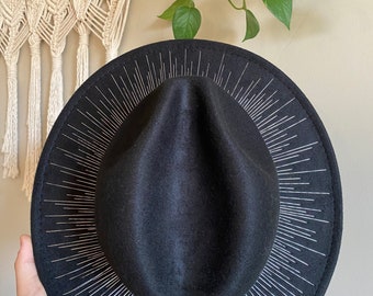 Embroidery Sun Burst Fedora Hat