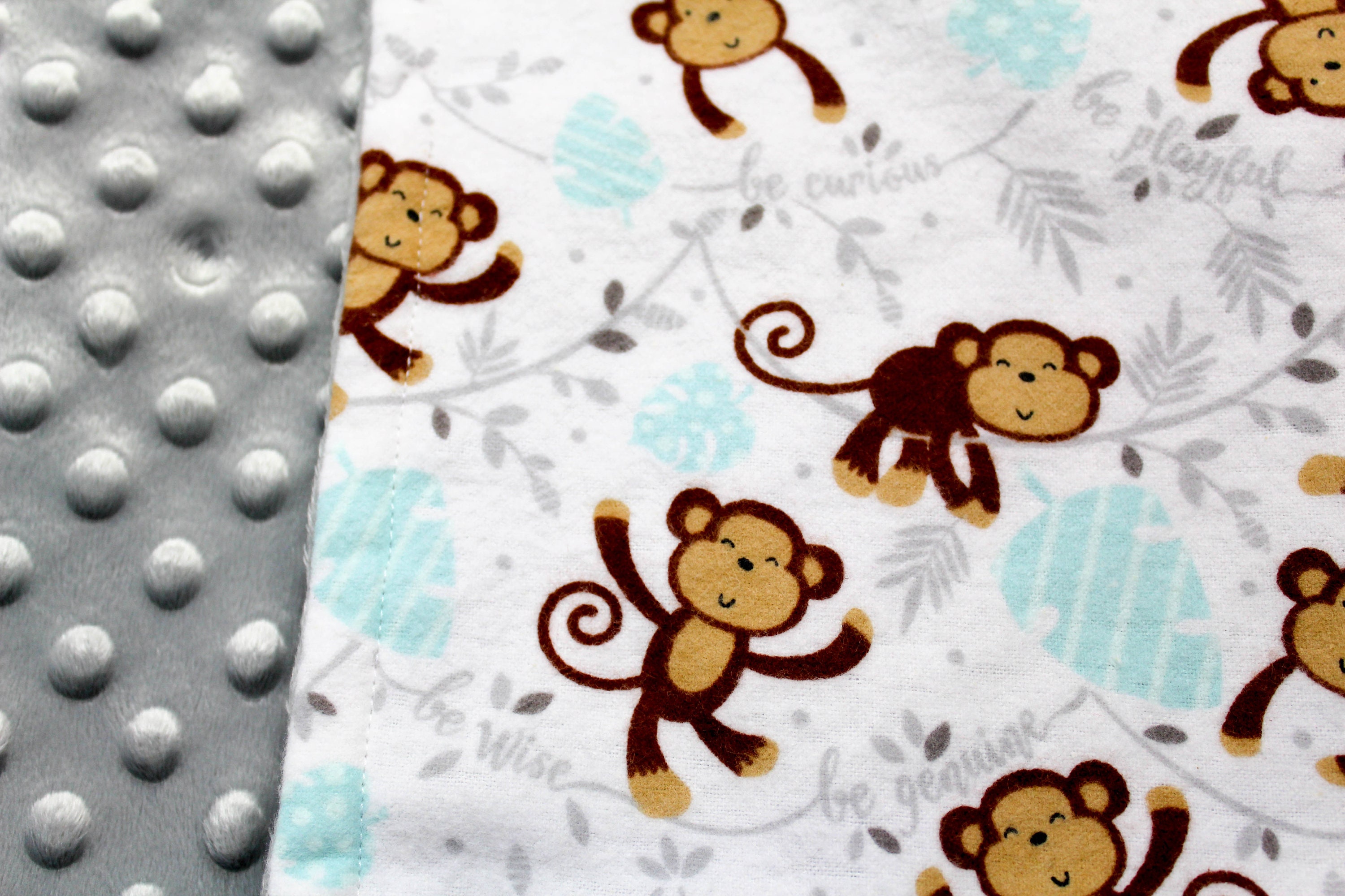 Monkey Baby Blanket for Boy Nursery Minky Baby Blanket for Etsy