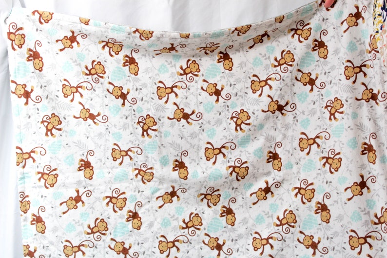 Monkey Baby Blanket for Boy Nursery Minky Baby Blanket for Etsy