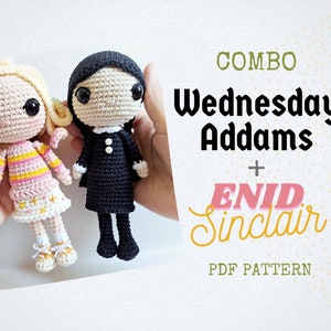 Combo BFF - Wednesday Addams and Enid Sinclair Amigurumi PDF Pattern