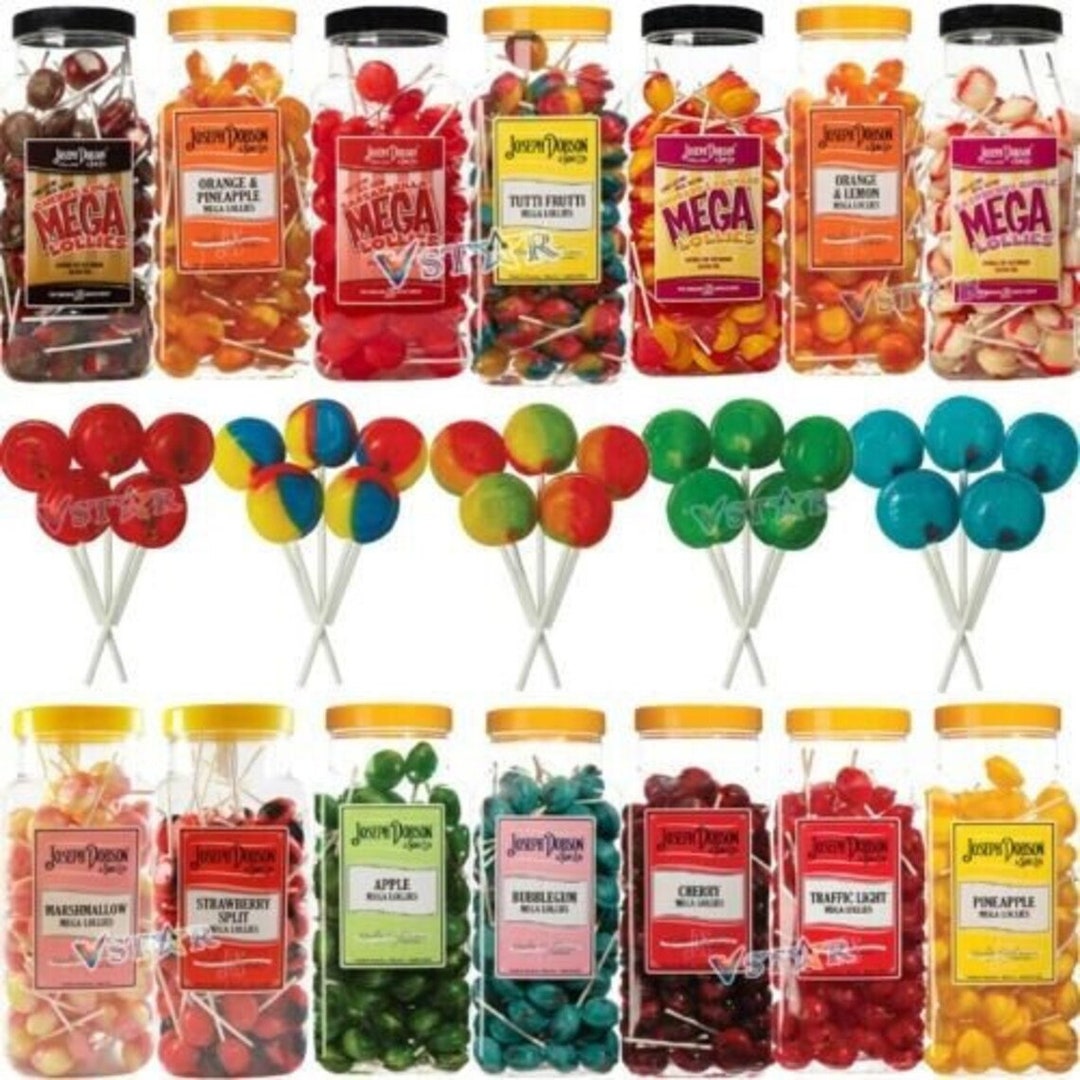 Joseph Dobson Mega Lollies Lollipops Candy Various Flavours Sweets