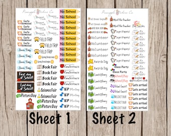 School Event Functional Planner Stickers Back to School Events