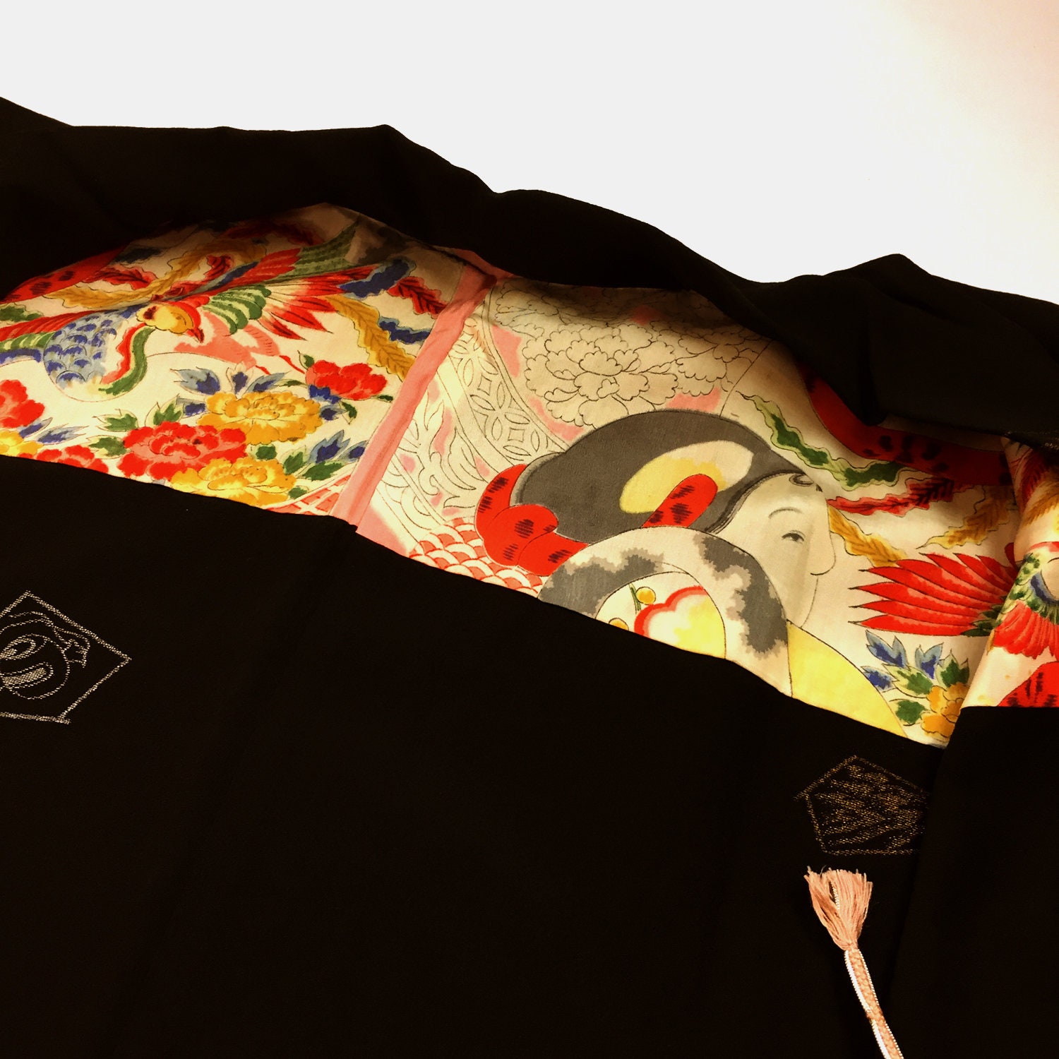 Japanese A101502 Elegant Cool Black Haori Jacket Vintage Etsy