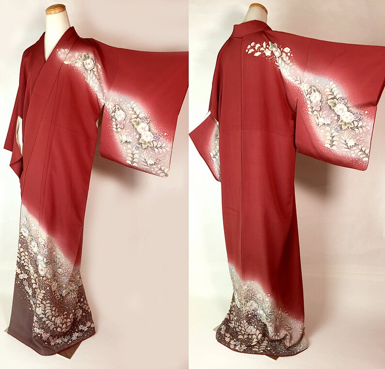 Japanese F090401 Splendid Gorgeous Tsujigahana Homongi Kimono Vintage