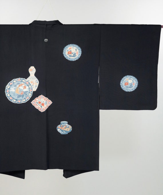 Kimono / Japanese Elegant Black "Eba-Haori" Jacke… - image 1
