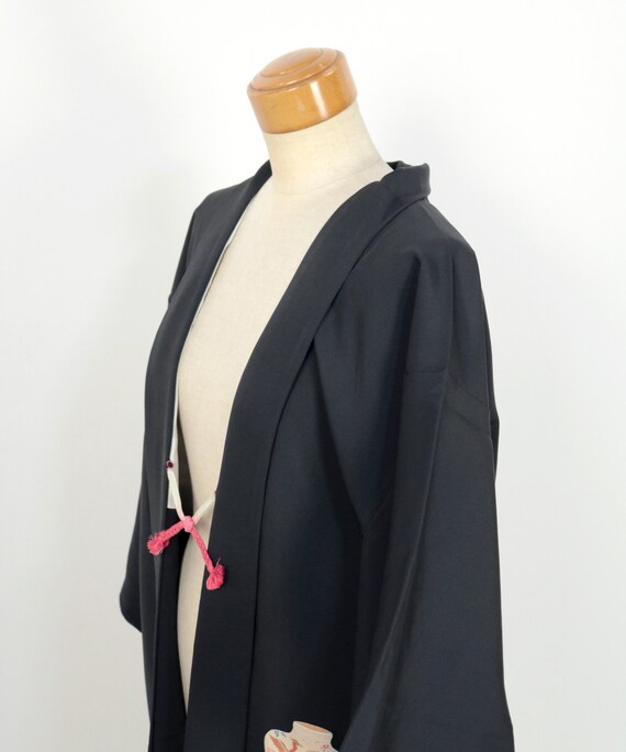 Kimono / Japanese Elegant Black "Eba-Haori" Jacke… - image 4