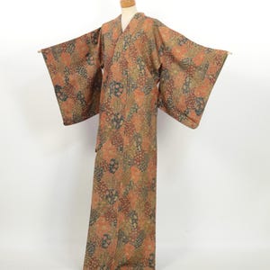 Kimono / Silk Komon Kimono w/ Maple, Bamboo & Plum Motifs / 2505164