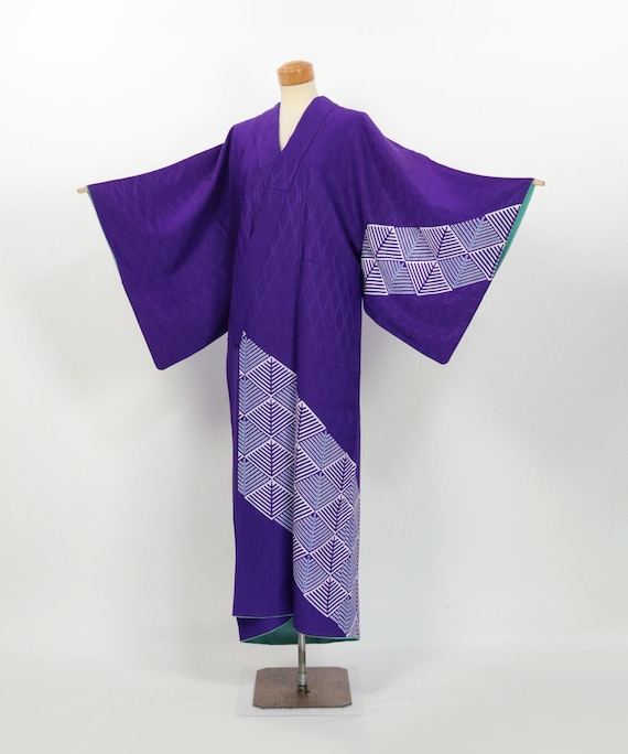 Kimono / Men's Vintage Dance Kimono With Pine Pattern & Tatewaku