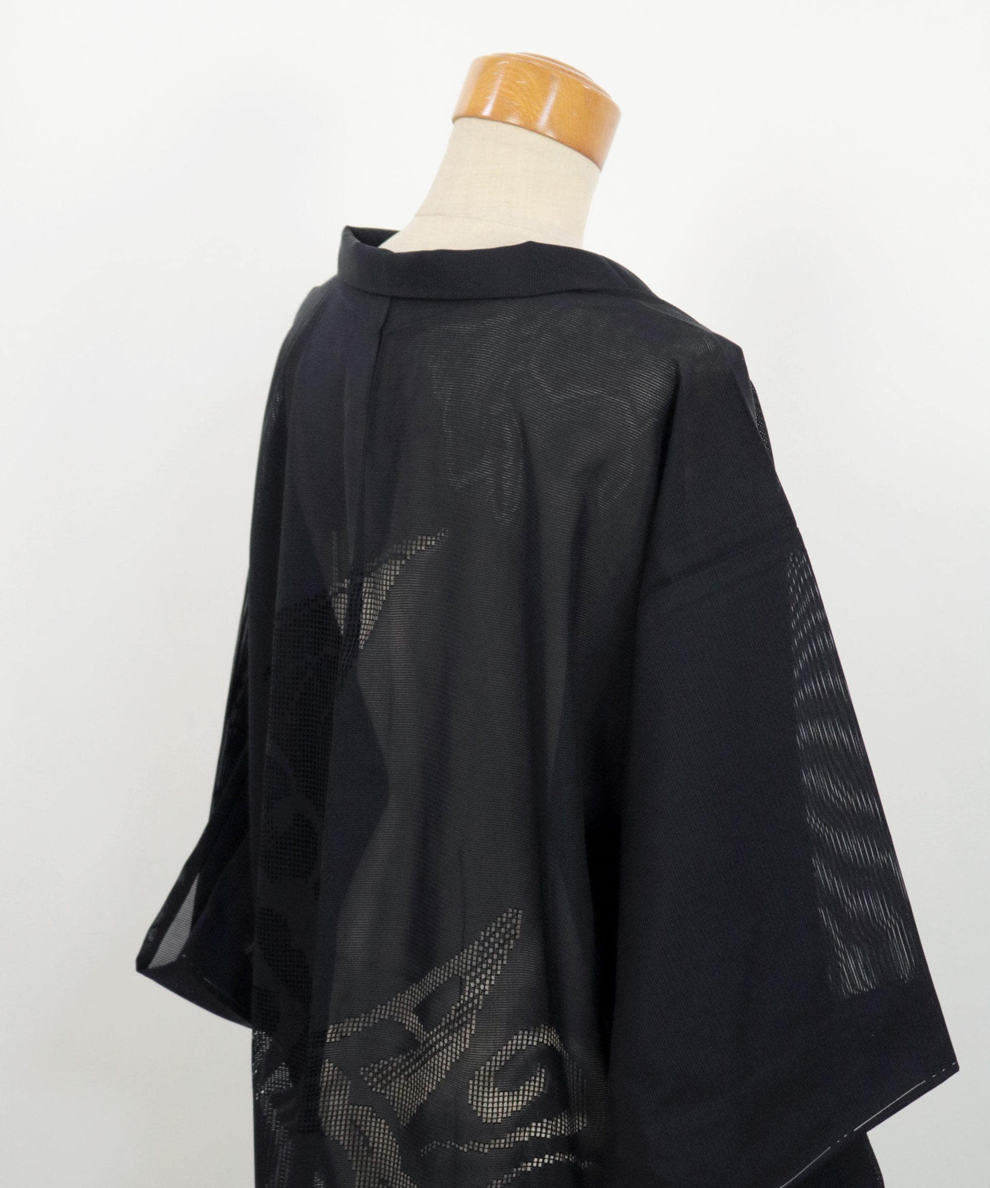 Shajacket Vintage Black Silk Sha Haori Jacket: Sheer Summer Kimono, Boat Motif ...