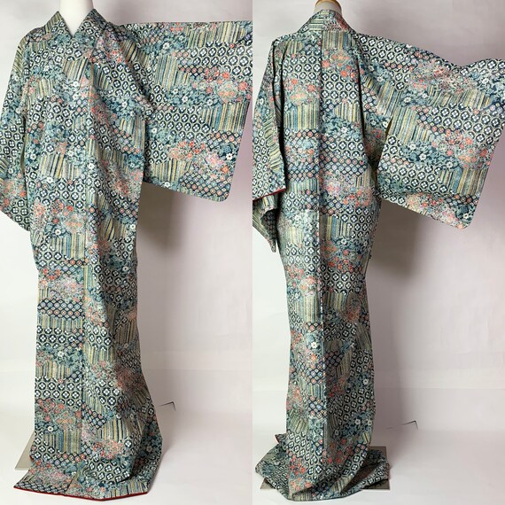 Japanese A042003 Cute Geometry Pattern Pongee Komo
