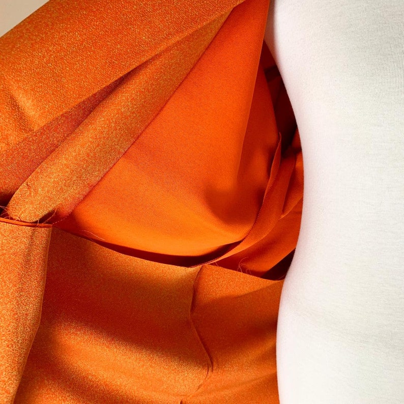Japanese A073002 Un tailored Orange haori Kimono Vintage