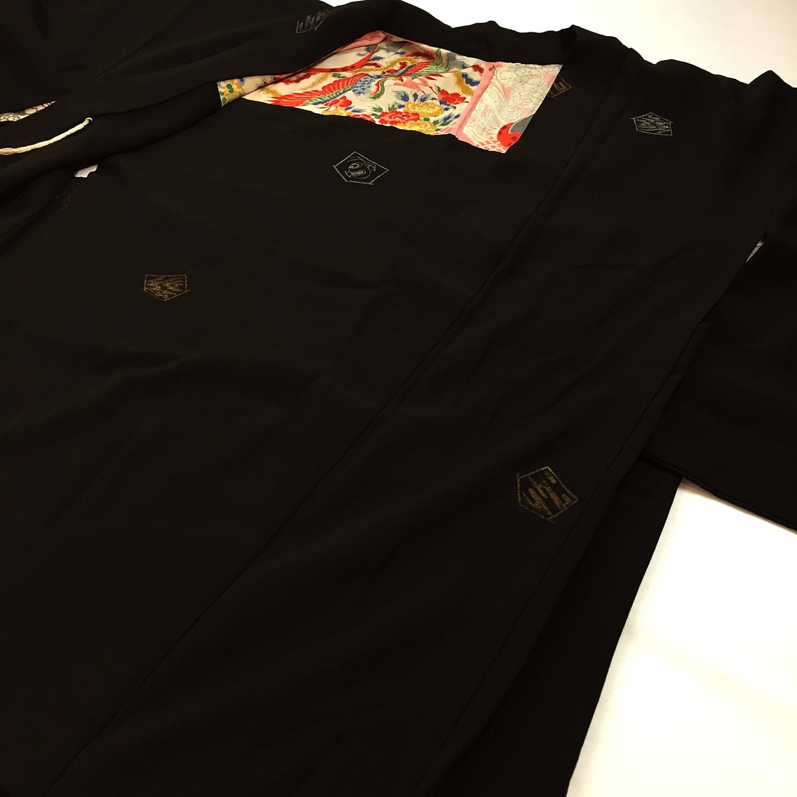 Japanese A101502 Elegant Cool Black Haori Jacket Vintage Etsy