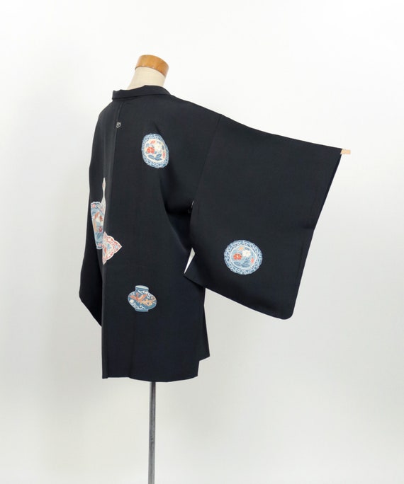 Kimono / Japanese Elegant Black "Eba-Haori" Jacke… - image 6
