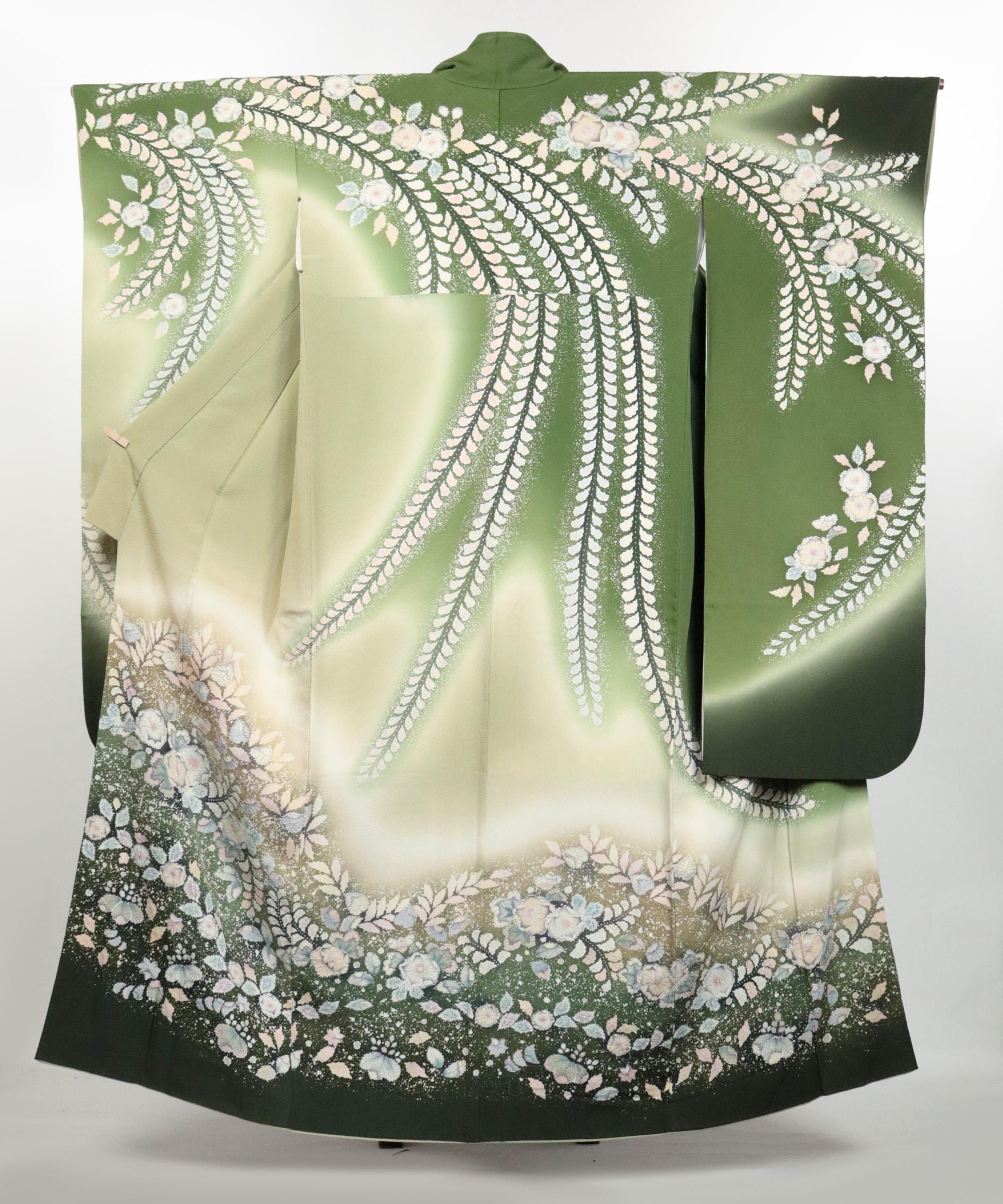 Green Kimono Dress Traditional - Etsy