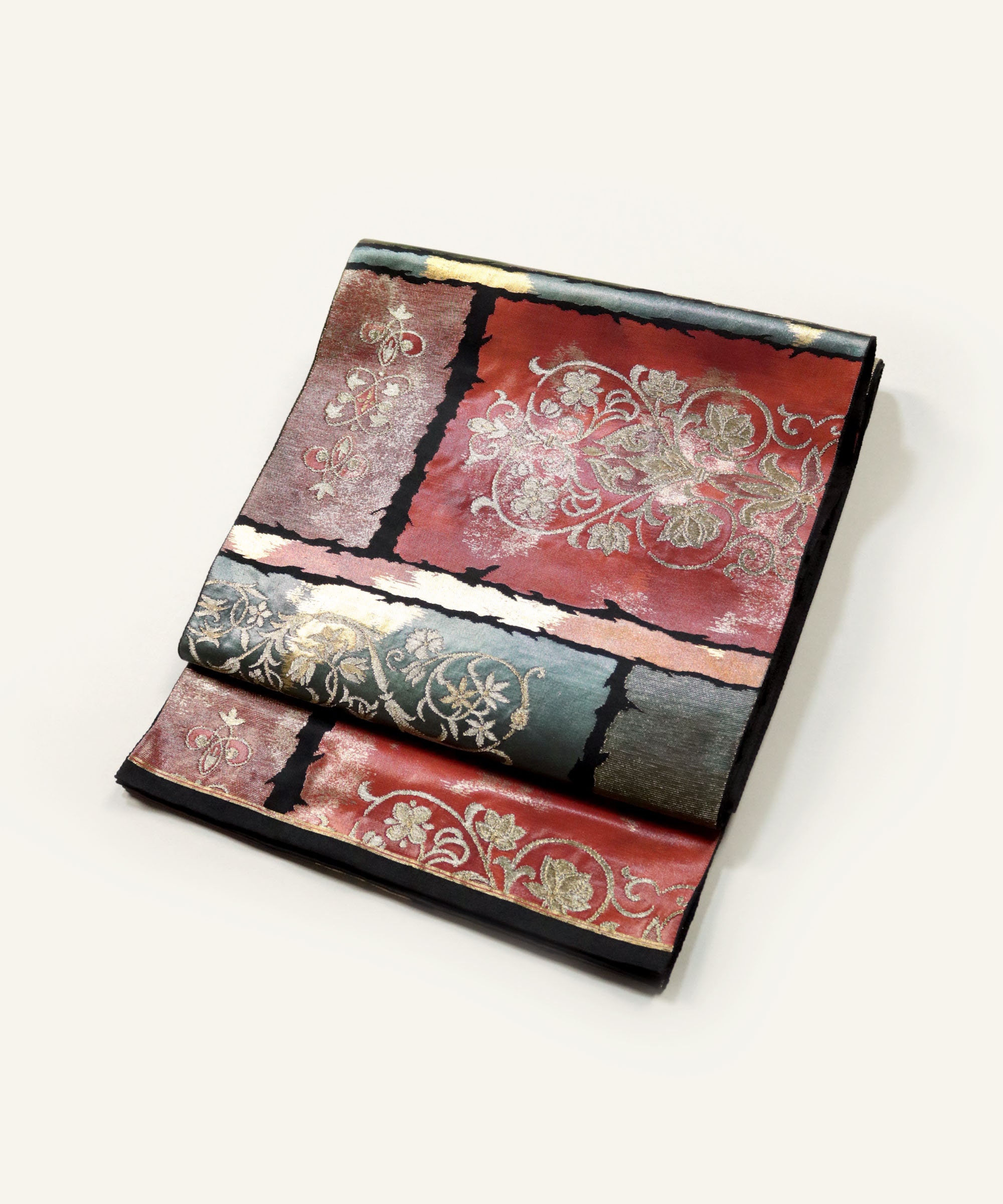 Fukuro Obi / Elegant Japanese "Haku-Ori" Kimono Belt Vintage