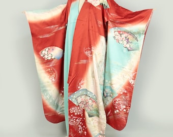 Kimono / Beautiful Japanese Vintage Furisode / dress / robe /