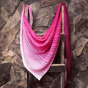 Crochet shawl wrap, knitted triangular shawl, cotton shawl, pink shawl, gift for women, handknit scarf, handmade crochet shawl