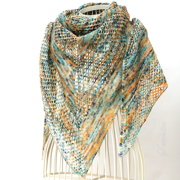 Gebreide driehoekige sjaal wrap, oversized kant sjaal, extra fijne merino wollen sjaal, wollen sjaal, cadeau voor vrouwen