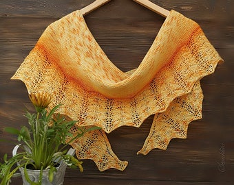 Xale de renda tricotado à mão: cachecol semicircular de lã merino extrafina