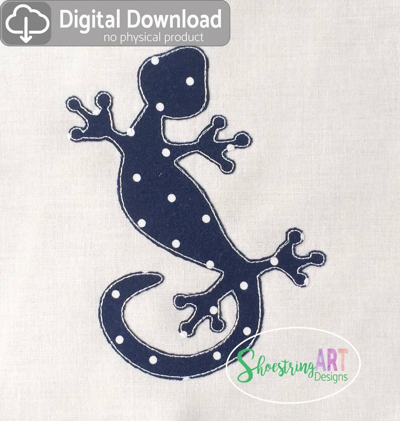 Gecko Applique Design Lizard Gecko Salamander Machine Embroidery