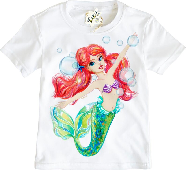 Baby Ariel Princess the Little Mermaid Girls t-shirt by Takila | Etsy