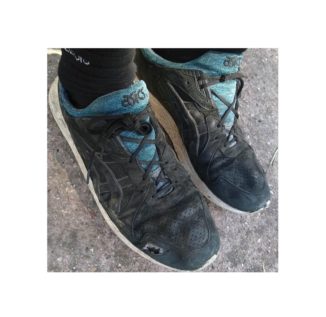 Vintage Asics Shoes Leather Sneakers US13-14 EU48 Pre-loved Nicely Worn Kicks Sk8er Signs of Wear Authentic Rare Model, foto 2 di 5