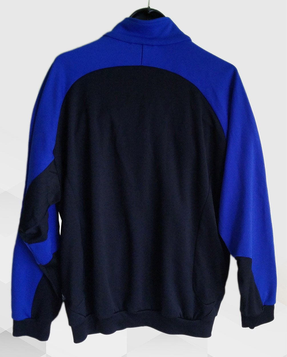 Vintage Adidas Full Zip Jacket Black/blue Tracksuit Top Sz L Vintage Adidas Full Zip Jacket Black/blue Tracksuit Top Sz L