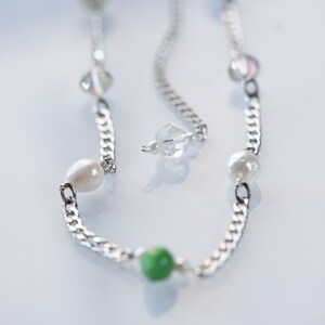 Happyfaces Limed Chains Beaded Adjustable Y2K Necklace