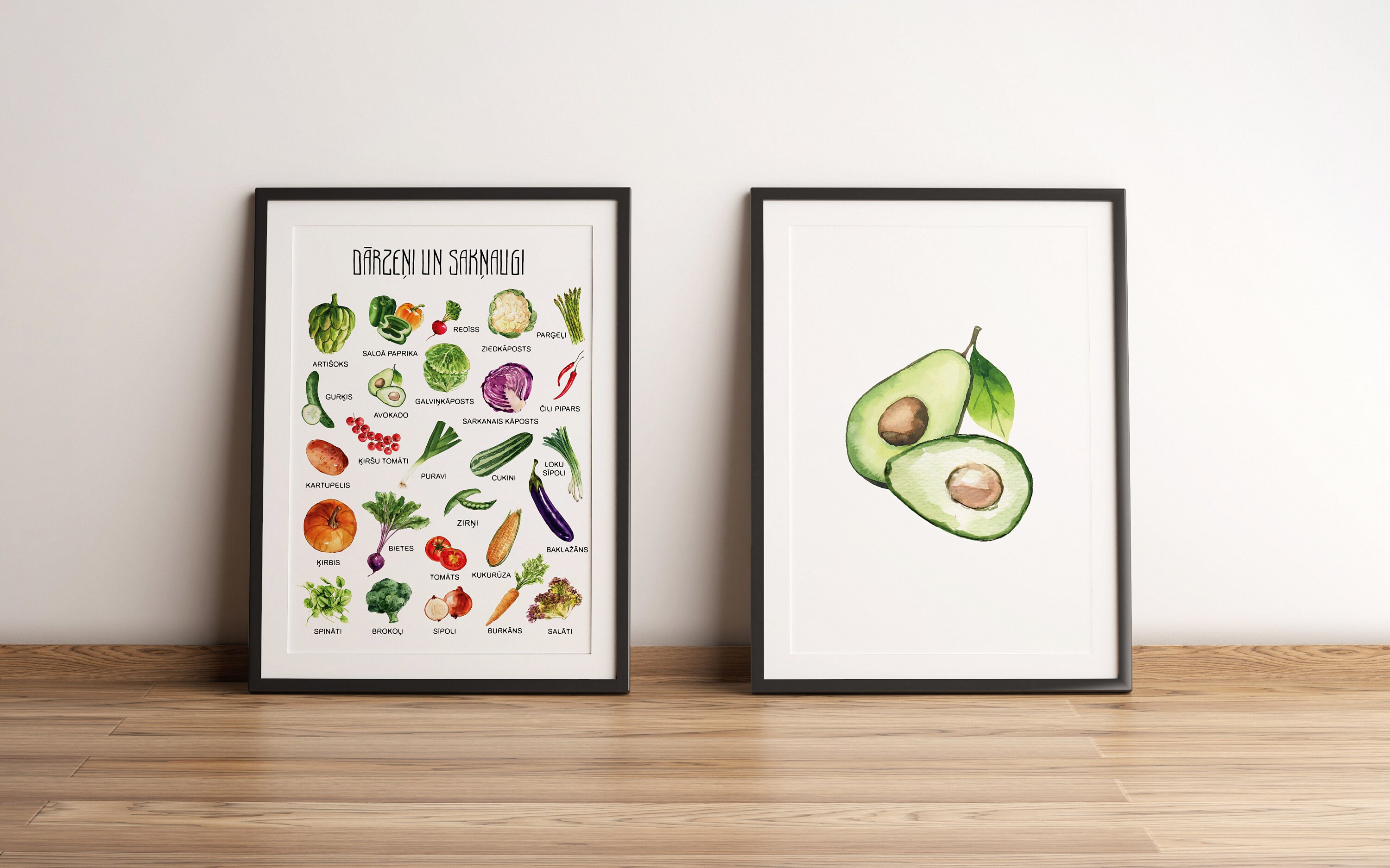 Neutral Vegetables Wall Art Set of 6 Prints PRINTABLE Wall Etsy