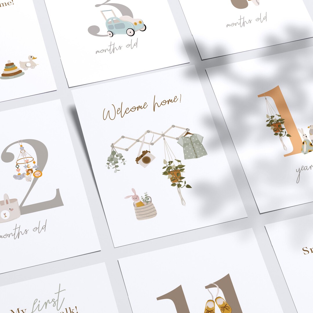 Buy Baby Milestone Cards 20x, Watercolour, Printable Milestone, Baby ...