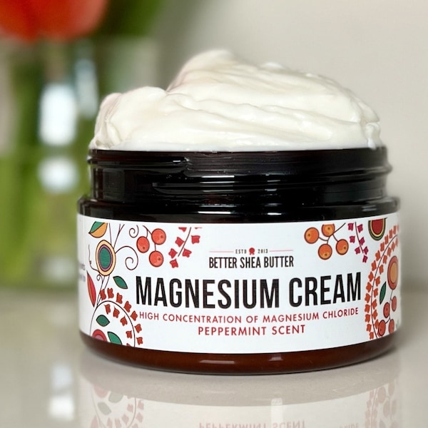 Magnesium Cream for Better Sleep | Help Relieve Muscle Cramps and Tension | for Pregnancy | Made with Natural Ingredients | Peppermint Scent