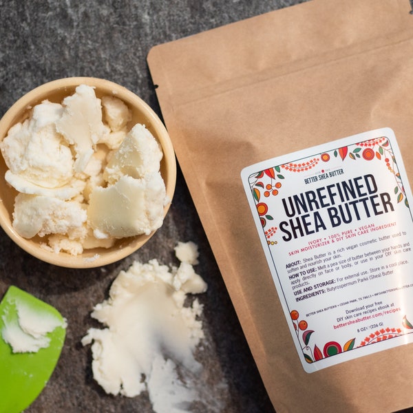 Raw Shea Butter for Hair & Skin | Unrefined Shea Butter |Use in DIY Soap | Body Butter Base | Moisturizer for Eczema, Psoriasis, Dry Skin