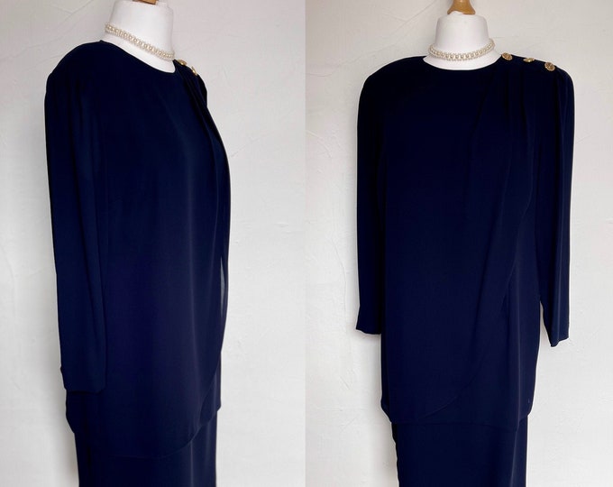 Stunning 1980s Tulip Dress Layered Couture Classic & Stylish UK 20