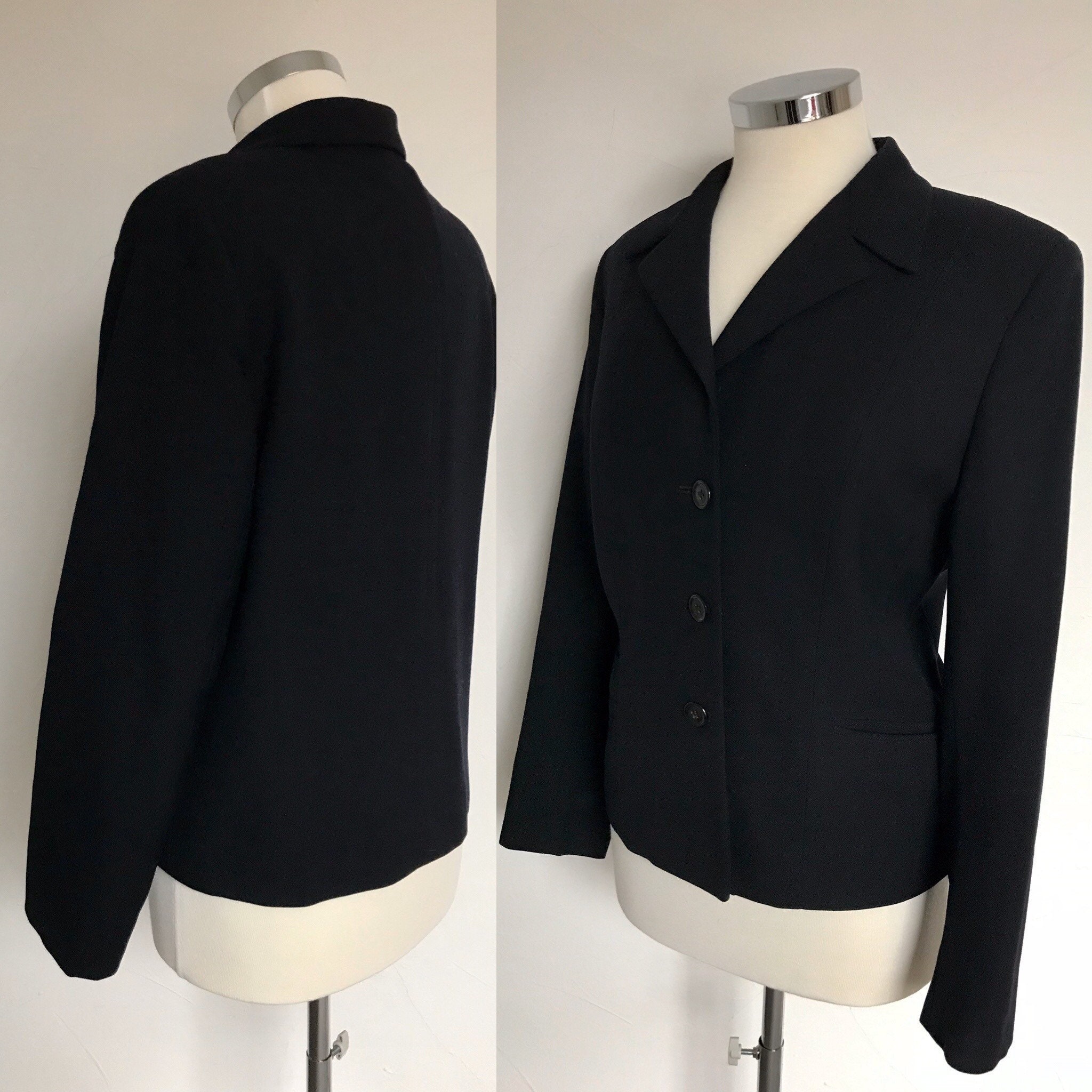 Vintage 1950s Fitted Jacket Navy Worsted Wool John Collier Vintage 1950s Fitted Jacket Navy Worsted Wool John Collier