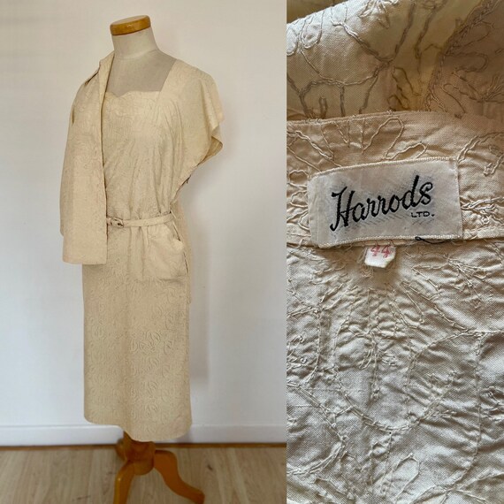 Stunning Harrods 1940s Tea Dress & Jacket Cocktai… - image 5