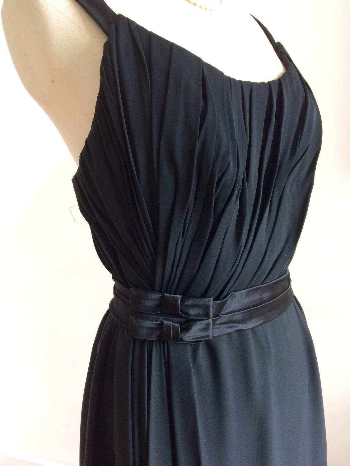 Exquisite Vintage 1940s Cocktail Dress French Black Silk Goodwood ...
