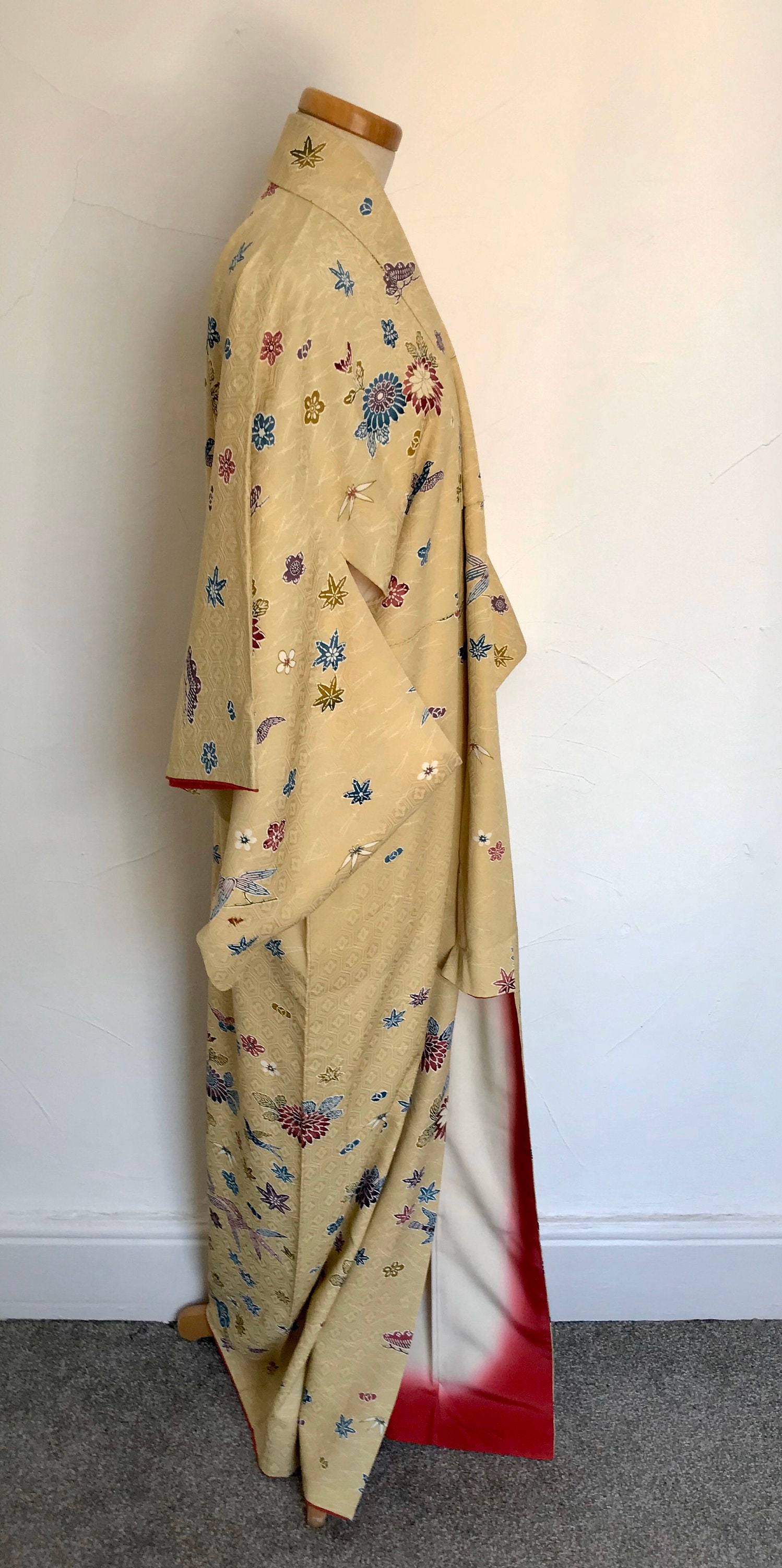 REDUCED Vintage 1950s Silk Japanese Yukata Kimono Ryukyu-Katazome Robe ...