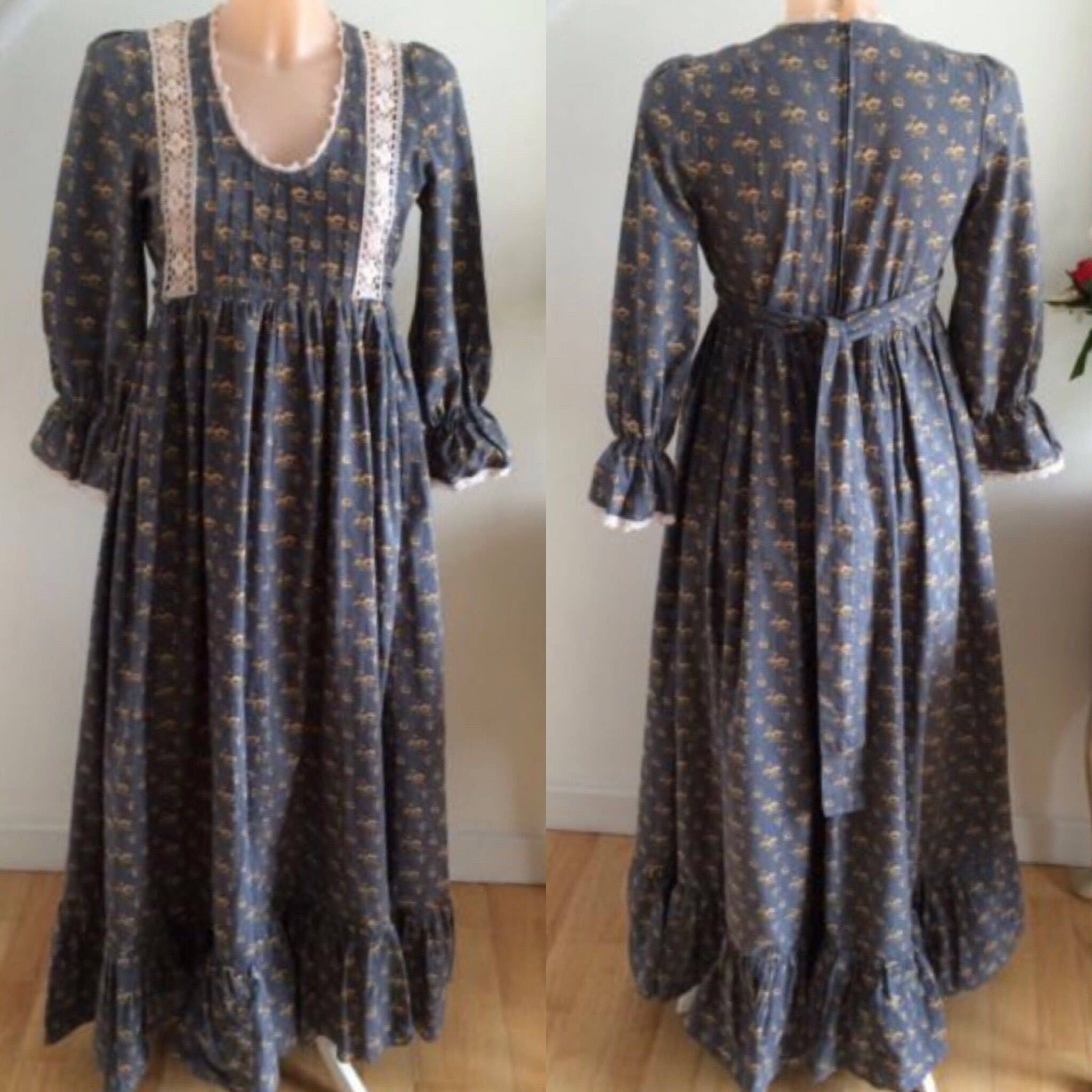 Vintage Laura Ashley Prairie Dress Cherry Blossom Print and Hand Made ...