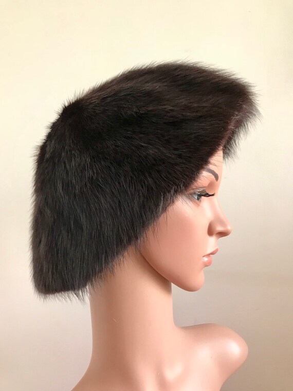 Vintage 1950s Saucer Hat Walmar Mink Creation Stun