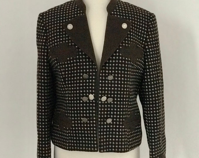 Vintage 1950s Tirol Jacket Silver Buttons 50s Austrian Bavarian Octoberfest UK 16