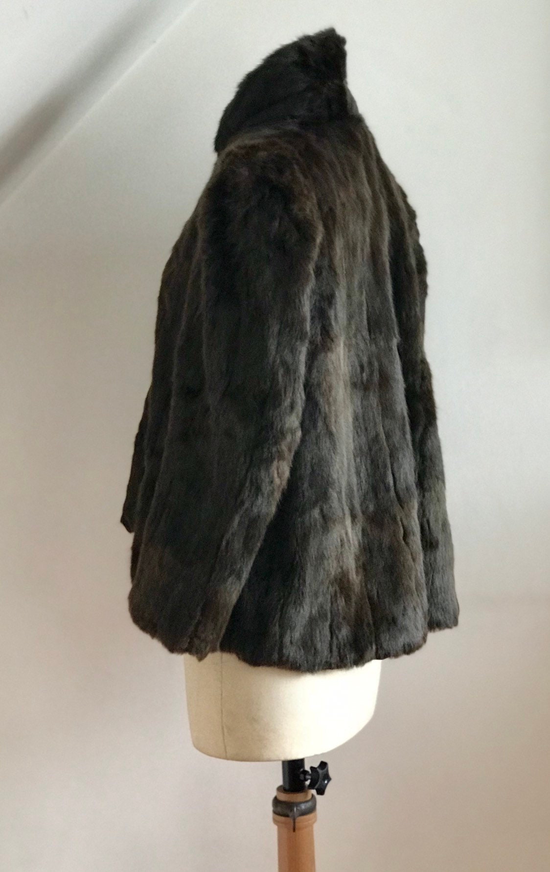 Vintage 1950s Mink Cocktail Duster Jacket Bell Sleeves 50s Bombshell