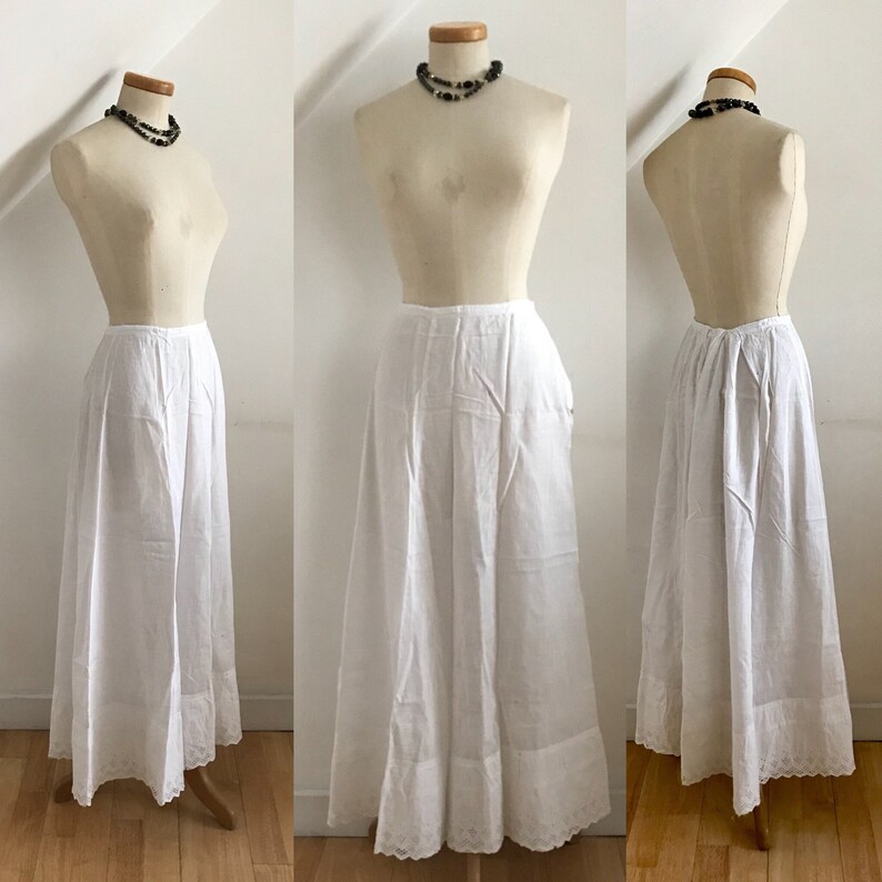 Victorian Petticoat Linen Lace Red Cross Issue Bustle Underskirt Heirloom Gothic Beauty
