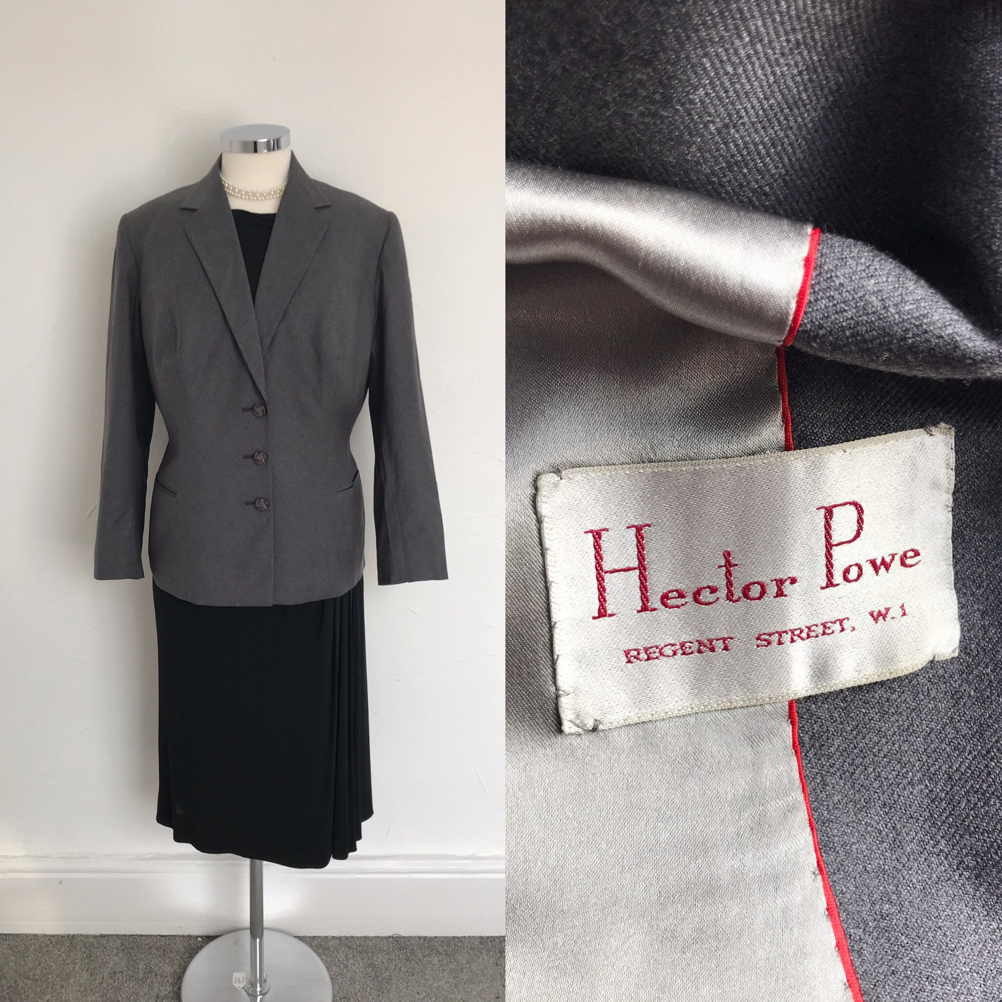 Image of Vintage S Fitted Jacket Worsted Wool Hector Powe S Casual - Unworn Uk